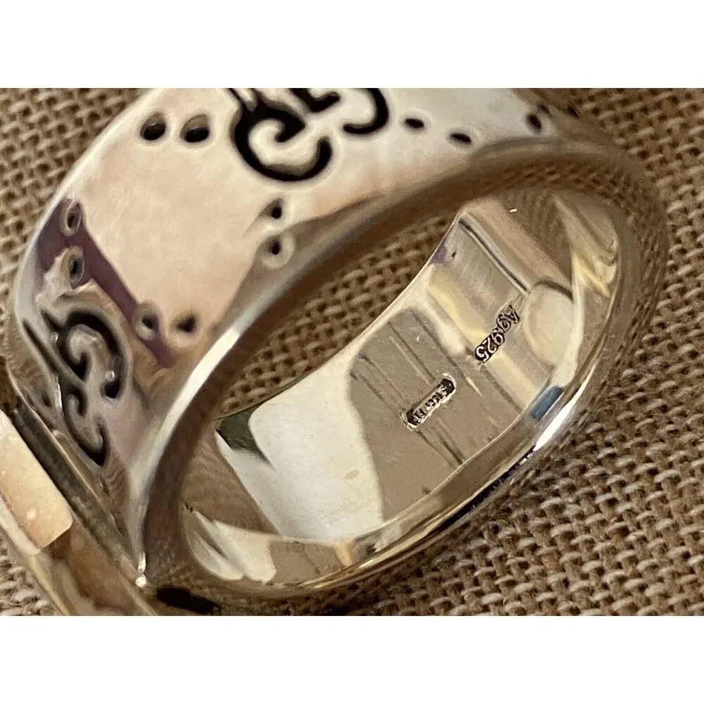 GUCCI GG Pineapple Sterling Silver 925 Ring Size 13 Gucci (16.8 mm) 476829 New